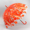 Зонт-трость полуавтом. "Листопад", 8спиц, R=40см, оранжевый